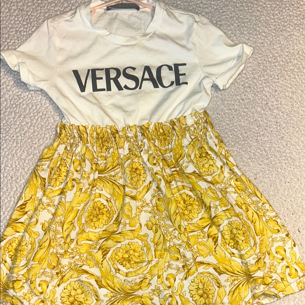 Versace White and Yellow Dress